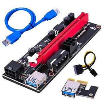 Conversor Riser Card PCI-E 1x 16x Cabos USB 3.0 Molex e SATA