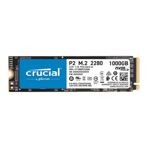 SSD CRUCIAL P2 1TB M.2 NVMe PCIe - CT1000P2SSD8