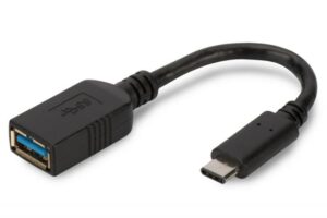 Cabo OTG DIGITUS USB-C Macho > USB 3.0 Fêmea 15cm