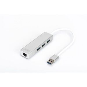 Adaptador de Rede DIGITUS Hub 3 Port & Gigabit USB 3.0 - DA-