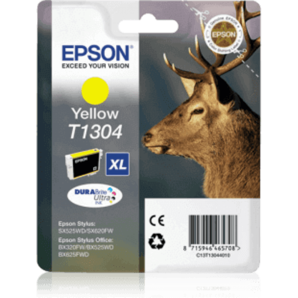 Tinteiro EPSON T1304 XL Amarelo - C13T13044010