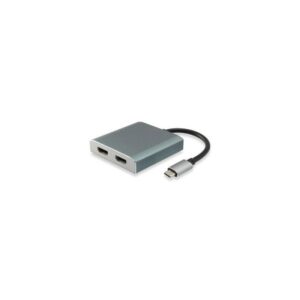 Adaptador EQUIP USB-C p/ 2x HDMI F Cinza