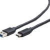 Cabo GEMBIRD USB Type-C Macho > USB 3.0 Macho 1,8m Preto