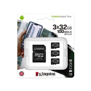 Micro SD KINGSTON Canvas Select 32GB UHS-I CL10 Pack 3