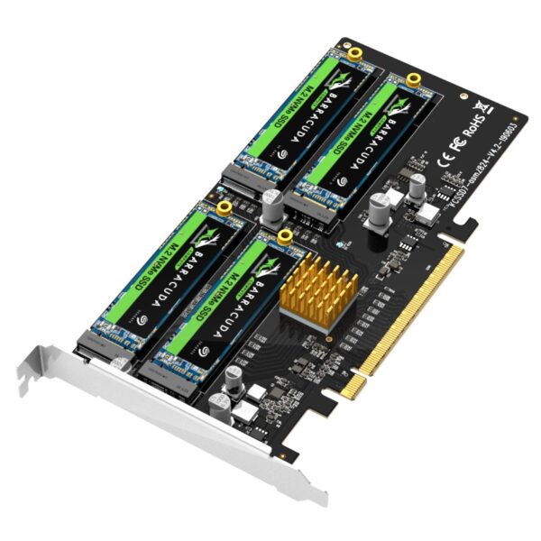 Adaptador MAIWO PCIe x16 p/ 4 x M.2 NVMe
