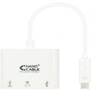 Conversor NANOCABLE USB-C Macho > USB-C / HDMI e USB 3.1 Fêmea