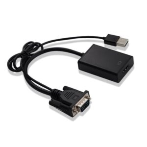 Conversor NTECH VGA + Audio Macho P/ HDMI Fêmea Preto