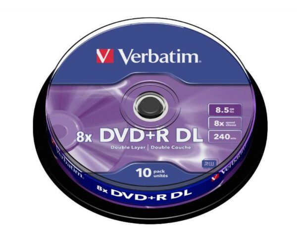 DVD+R VERBATIM Dual Layer 8.5GB 8X Pack 10 Unidades